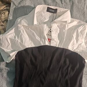Cider Men's Black and White Shirt